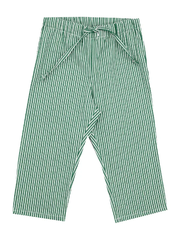 Luxe Comfort Green Striped Trousers