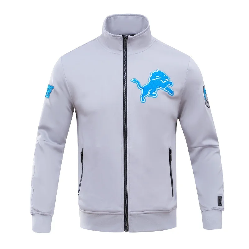 Timeless Comfort NFL DETROIT LIONS CLASSIC MEN'S TRACK JACKET (GRAY)