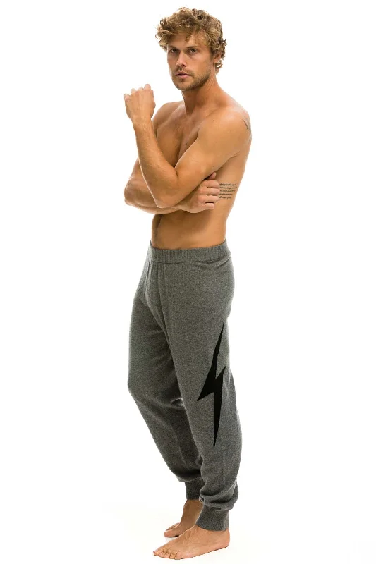 Sports And Leisure MEN'S BOLT CASHMERE LIGHT SWEATER PANT	- DEEP HEATHER // BLACK BOLT