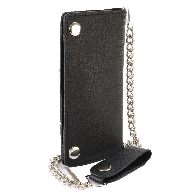 High-quality Design Milwaukee Leather MLW7870 Men's 7" Black Premium Leather Bi-Fold Wallet w/ Anti-Theft Stainless Steel Chain High-quality Design Milwaukee Leather MLW7870 Men's 7" Black Premium Leather Bi-Fold Wallet w/ Anti-Theft Stainless Steel Chain