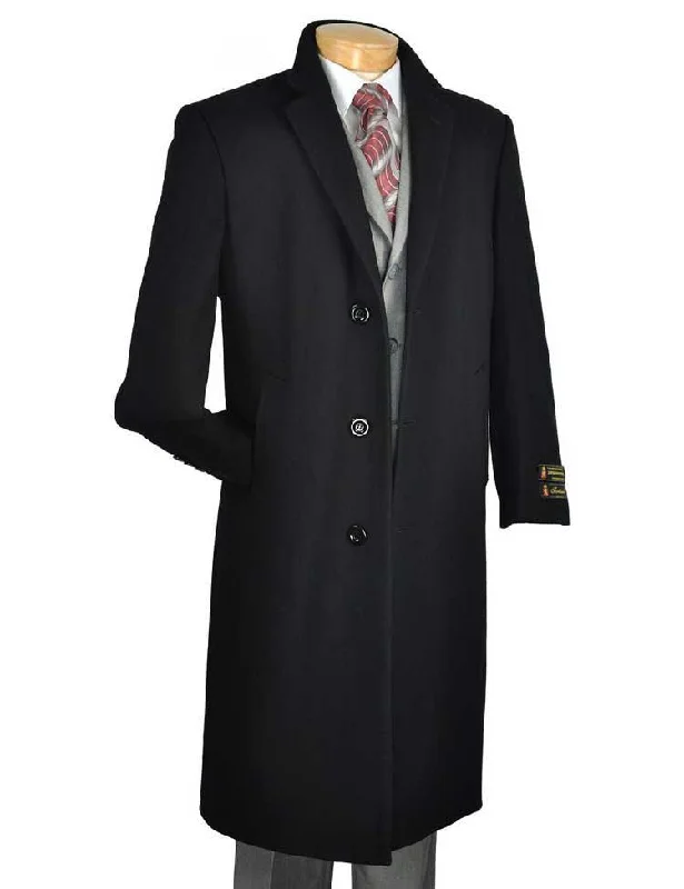 Fresh Comfort Men’s Full Length Topcoat in Black