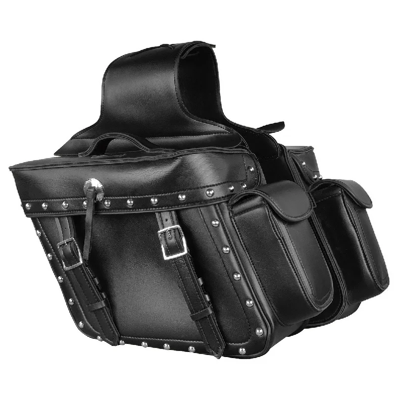 Chic Lounge Milwaukee Performance MP8310 Black Zip Off PVC Studded Throw Over Saddle Bag Chic Lounge Milwaukee Performance MP8310 Black Zip Off PVC Studded Throw Over Saddle Bag