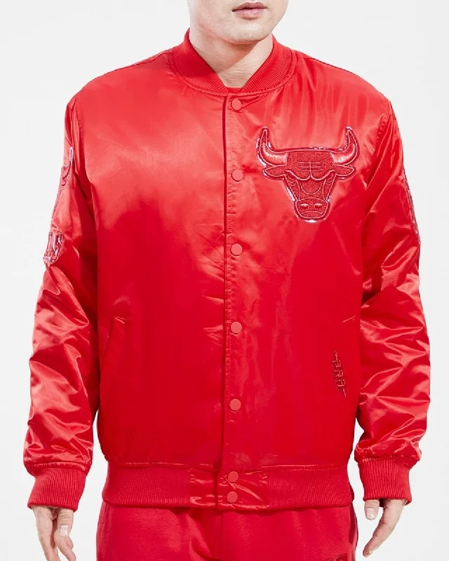 Leisure Travel NBA CHICAGO BULLS CLASSIC TRIPLE RED MEN'S SATIN JACKET (TRIPLE RED)