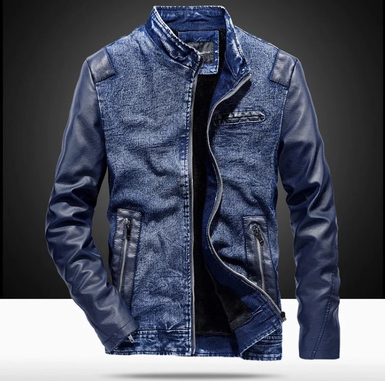 Fashion Must-have Adam Denim Leather Jacket (2 Colors)