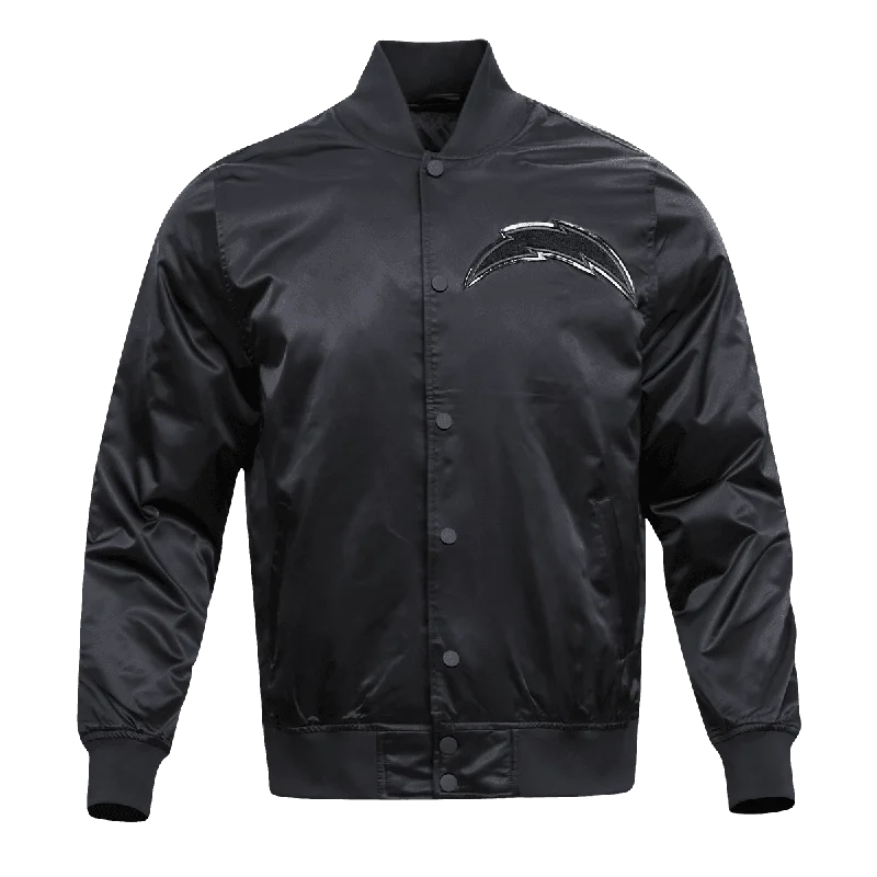 Elegant Design NFL LOS ANGELES CHARGERS TRIPLE BLACK MEN'S SATIN JACKET (TRIPLE BLACK)