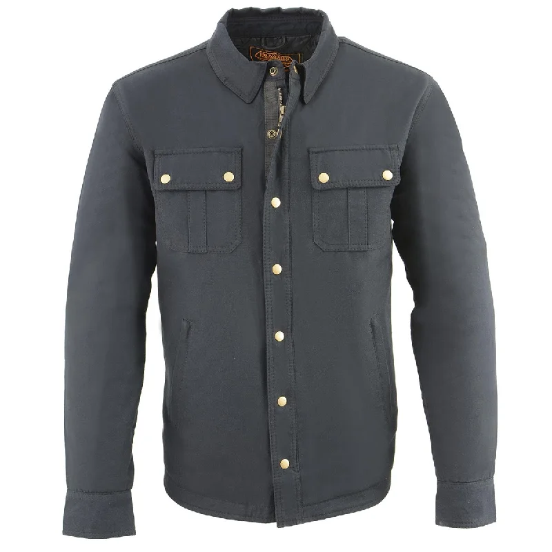 Elegant Comfort Milwaukee Leather MDM1010 Men's Black Denim Shirt Style Jacket