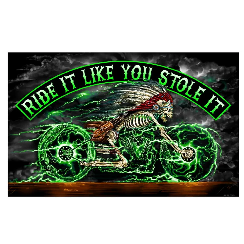Soft Knitwear Hot Leathers FGA1062 Skeleton Cycle Full Size Biker Flag 3 Foot x 5 Foot Soft Knitwear Hot Leathers FGA1062 Skeleton Cycle Full Size Biker Flag 3 Foot x 5 Foot