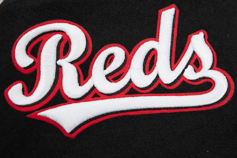 Comfortable And Cold-proof MLB CINCINNATI REDS MASHUP LOGO MEN'S VARSITY JACKET (BLACK)