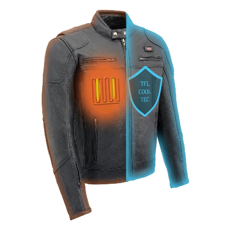 Simple Solid Color Milwaukee Leather Heated Jacket for Men's All Seasons Black Cool-Tec Leather - Motorcycle Vented Jackets MLM1514SET Simple Solid Color Milwaukee Leather Heated Jacket for Men's All Seasons Black Cool-Tec Leather - Motorcycle Vented Jackets MLM1514SET