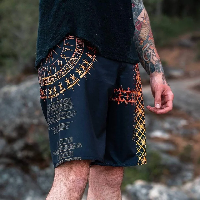 Relaxed Fits Viking Runes Boardshorts
