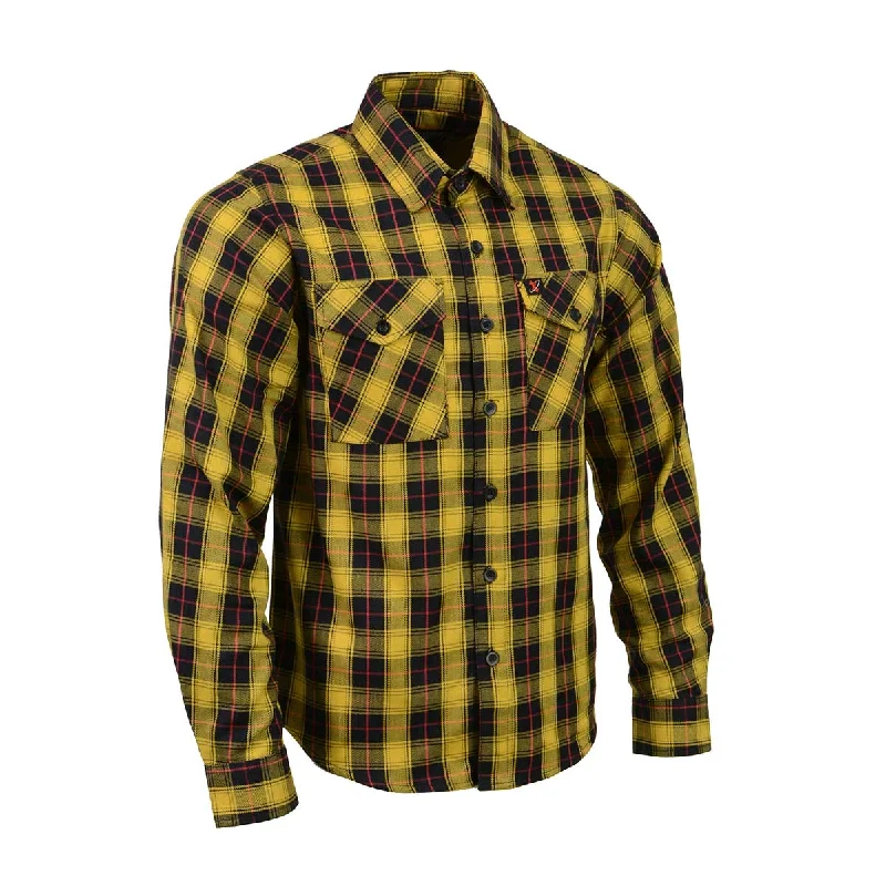 Retro Prints Milwaukee Leather MNG11666 Men's Black and Red with Yellow Long Sleeve Cotton Flannel Shirt Retro Prints Milwaukee Leather MNG11666 Men's Black and Red with Yellow Long Sleeve Cotton Flannel Shirt