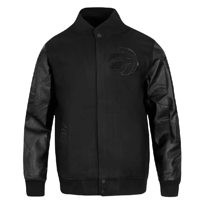 Soft Comfort NBA TORONTO RAPTORS TRIPLE BLACK WOOL MEN'S VARSITY JACKET (TRIPLE BLACK)