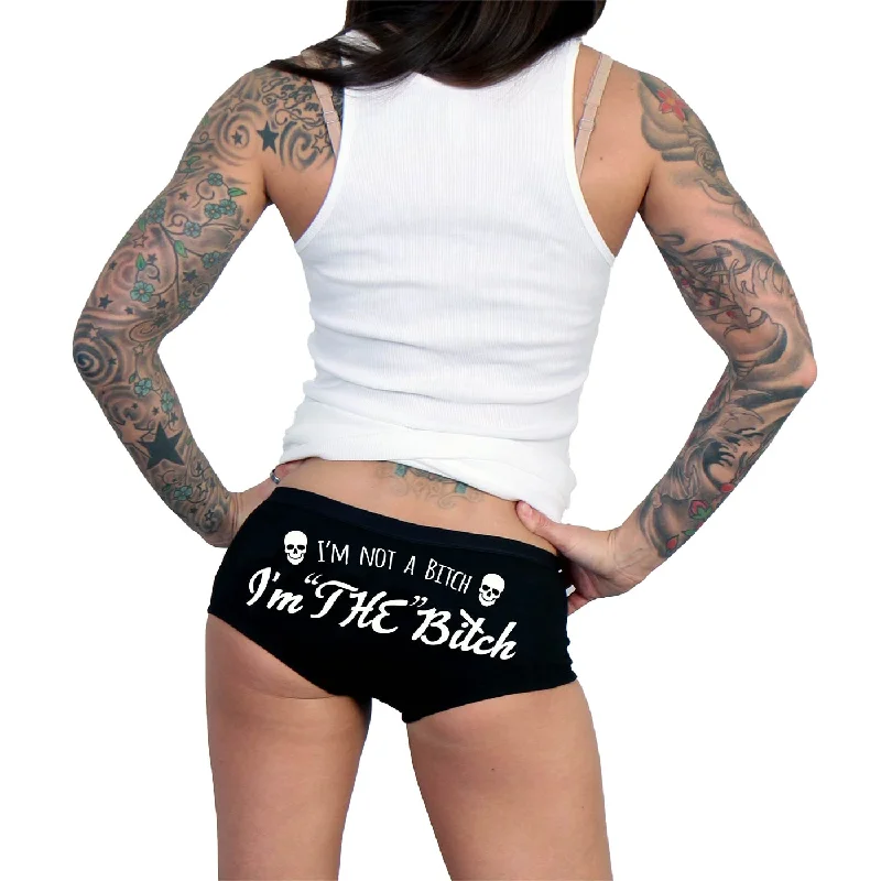 British Style Hot Leathers PTB7439 I'm "THE" Bitch Ladies Boy Shorts