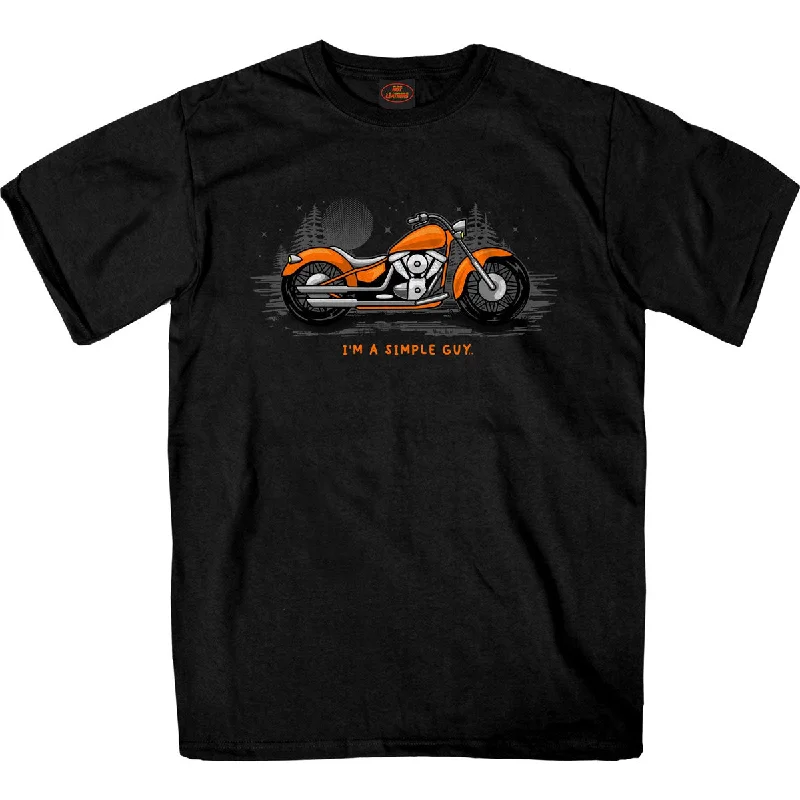 Floral Prints Hot Leathers GMS1536 Men’s Black I'm a Simple Guy T-Shirt
