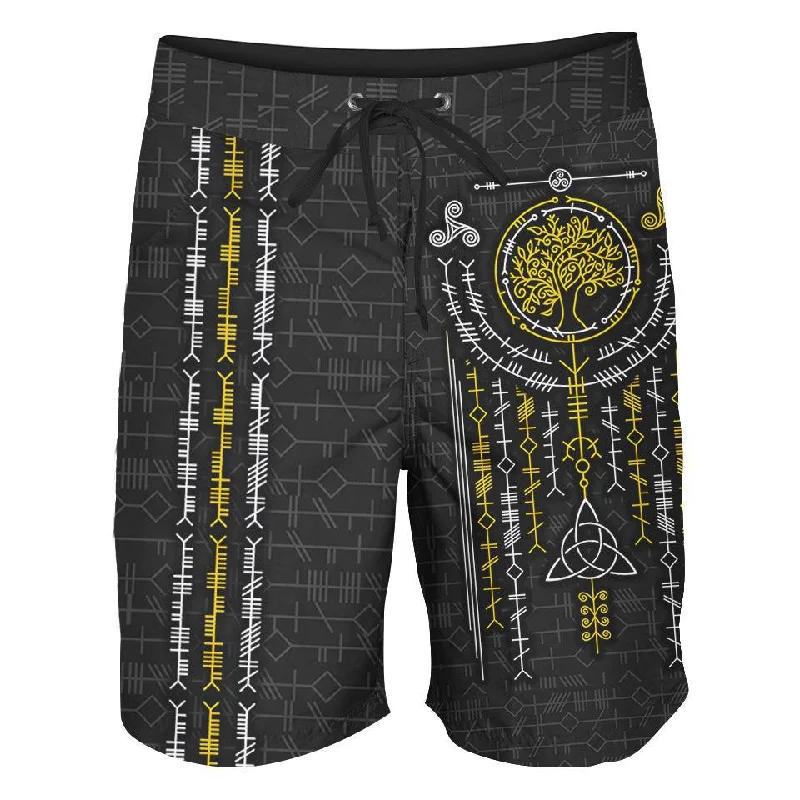High-end Customization Ogham Boardshorts - Black Edition