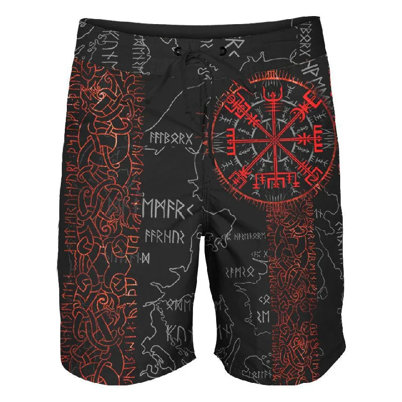 Fashionable Ease Vegvisir Boardshorts - Ember Edition
