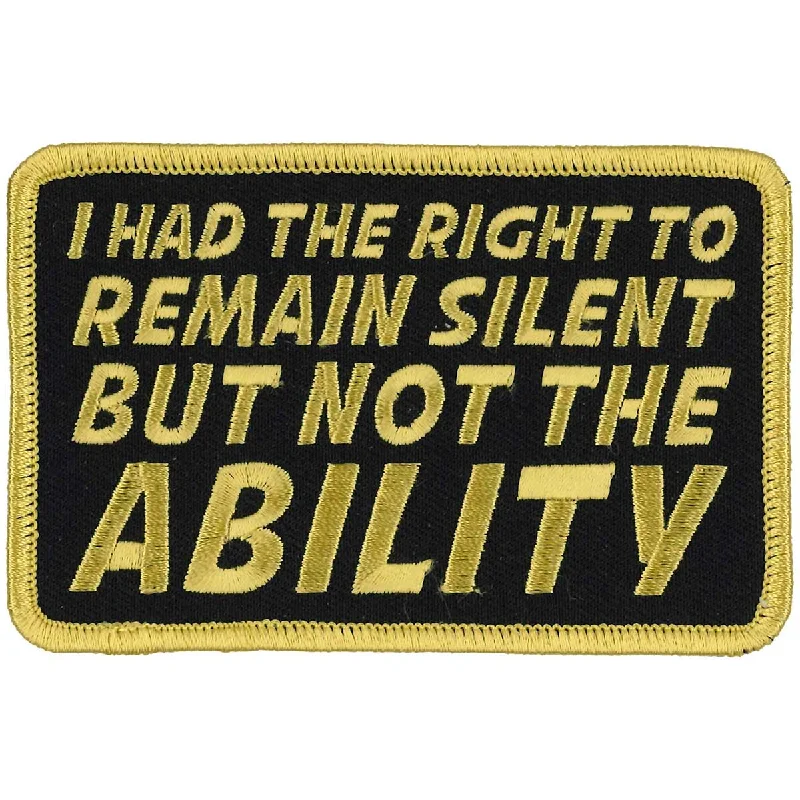 Relaxed Fits Hot Leathers PPW1022 4 Inch Right to Remain Silent Patch
