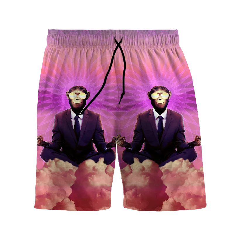 End Of The Year Meditating Ape All Over Print Men's Shorts