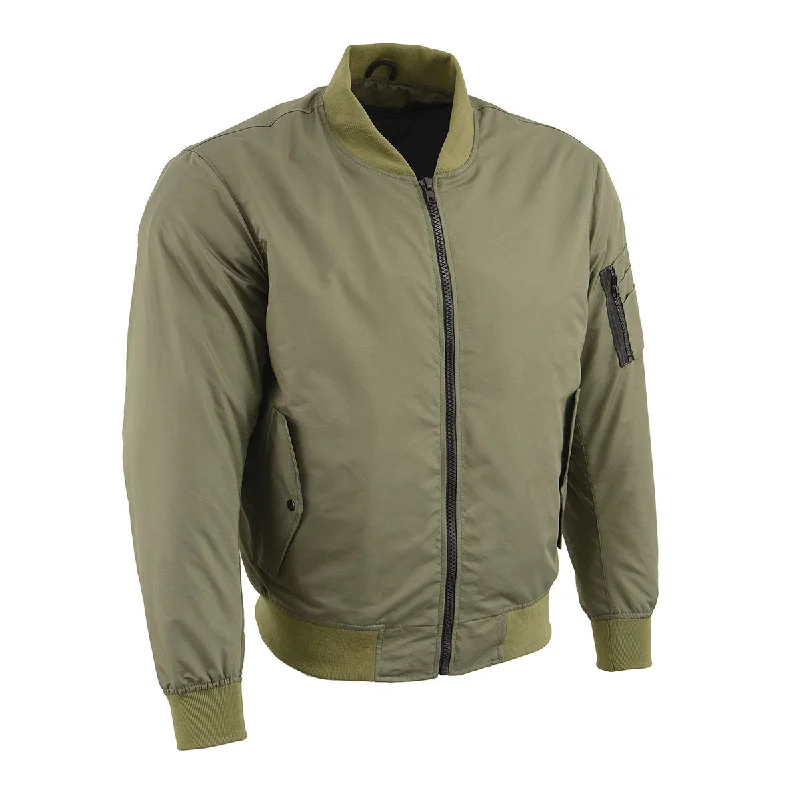 Trendy Casuals Milwaukee Leather MPM1731 Men's Green Textile Aviator Bomber Jacket with Armor Protection Trendy Casuals Milwaukee Leather MPM1731 Men's Green Textile Aviator Bomber Jacket with Armor Protection