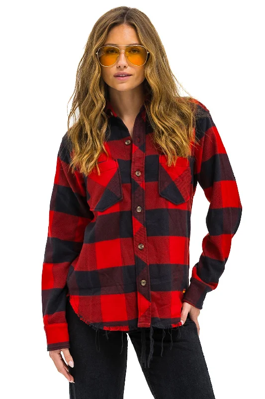 Casual Elegance PLAID FLANNEL WESTERN SHIRT - BUFFALO PLAID