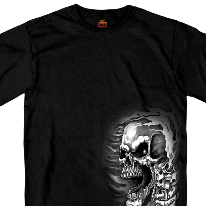 Short Design Hot Leathers GMD1076 Men's 'Assassin' Double Sided Black T-shirt