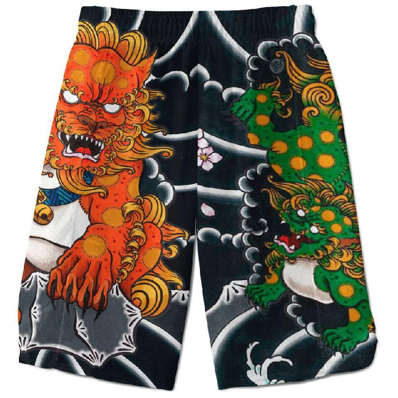 Fashionable Prints Fu Dog Shorts