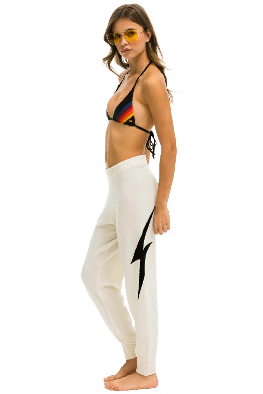 Beautiful Romance BOLT CASHMERE LIGHT SWEATER PANT - VINTAGE WHITE // BLACK BOLT