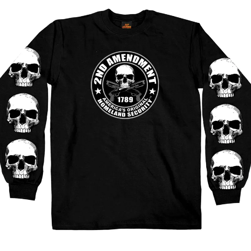 Personalized Design Hot Leathers GMD2158 Men's '2nd Amendment America's Original Homeland Security' Long Sleeve Black T-Shirt Personalized Design Hot Leathers GMD2158 Men's '2nd Amendment America's Original Homeland Security' Long Sleeve Black T-Shirt