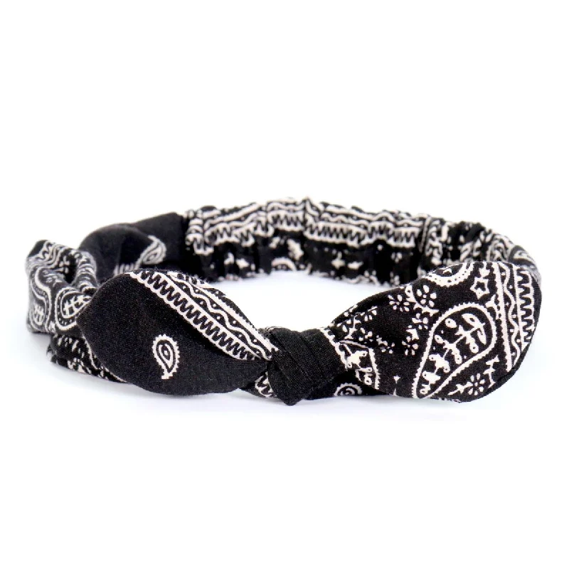 Cool Breeze At Night Hot Leathers HRJ1006 Paisley Black Headband