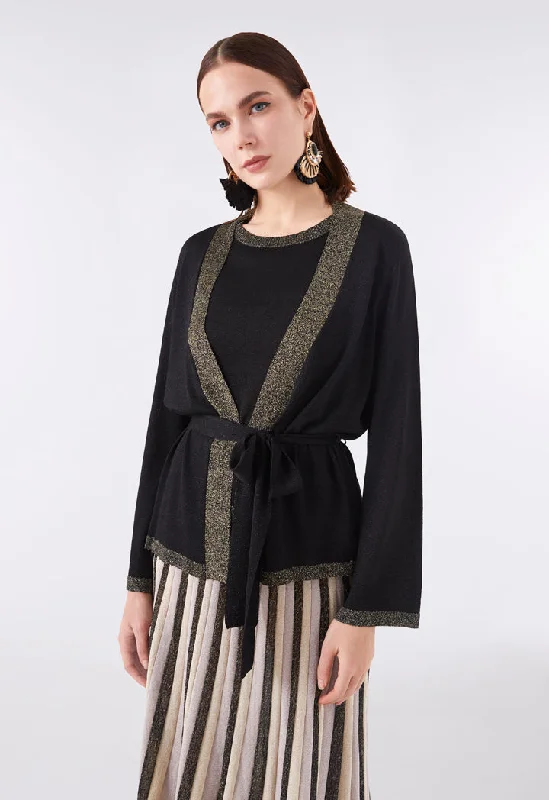 Comfortable Fitwear Contrast Edge Belted Outerwear