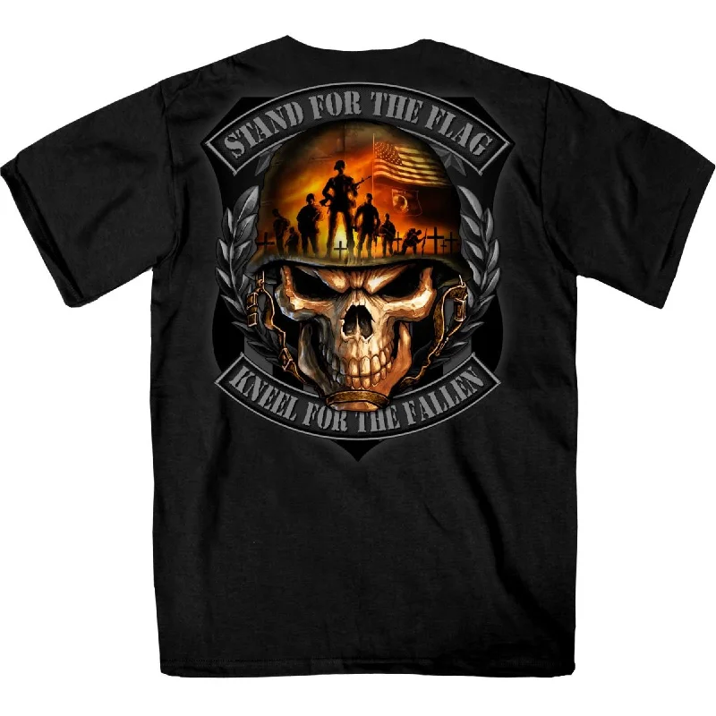 Fashion Design Hot Leathers GMD1501 Stand for the Flag Skull T-Shirt