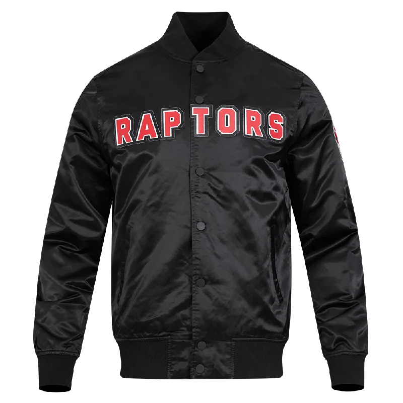 Elegant Tailoring NBA TORONTO RAPTORS BIG LOGO MEN'S SATIN JACKET (BLACK)