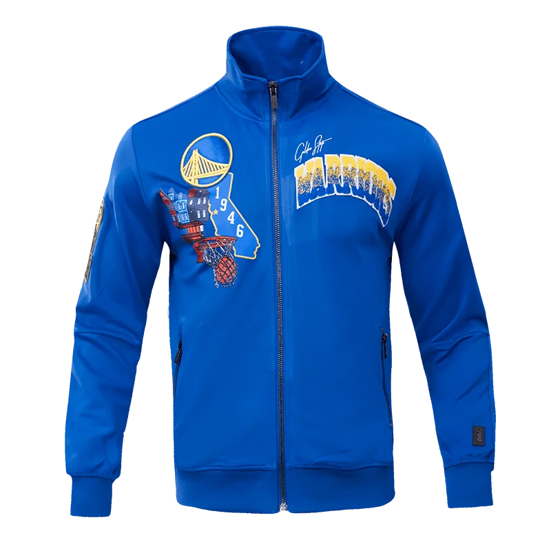 Advanced Customization NBA GOLDEN STATE WARRIORS HOMETOWN MEN'S TRACK JACKET (ROYAL BLUE)