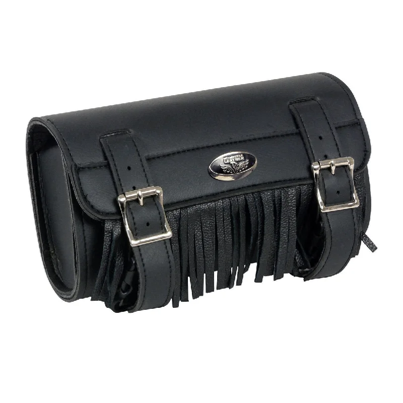 Casual Wear Milwaukee Performance SH498 Black PVC Large Two Buckle Fringed Tool Bag for Motorcycles Casual Wear Milwaukee Performance SH498 Black PVC Large Two Buckle Fringed Tool Bag for Motorcycles