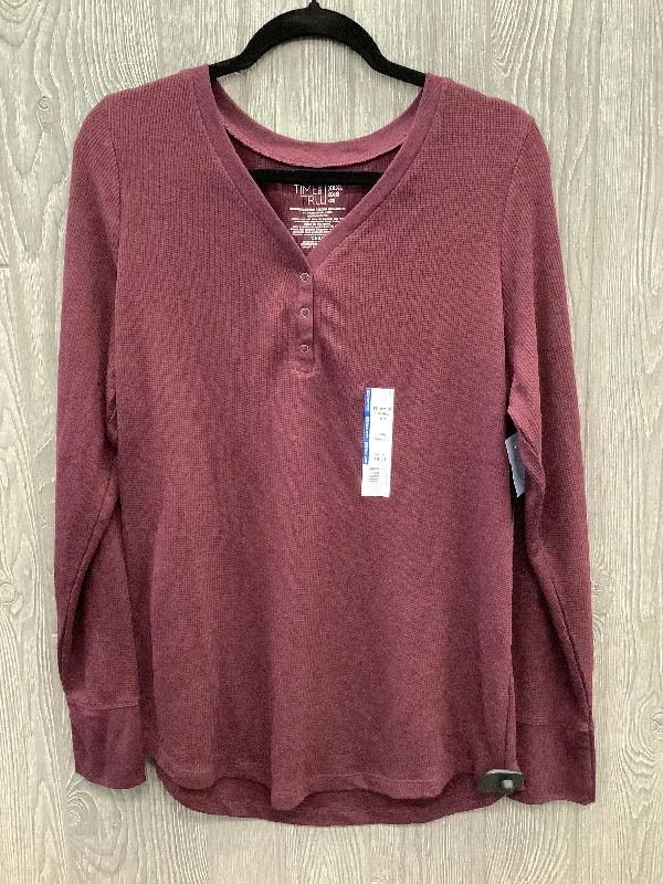 Weekend Comfort Top Long Sleeve By Time And Tru In Purple, Size: 3x