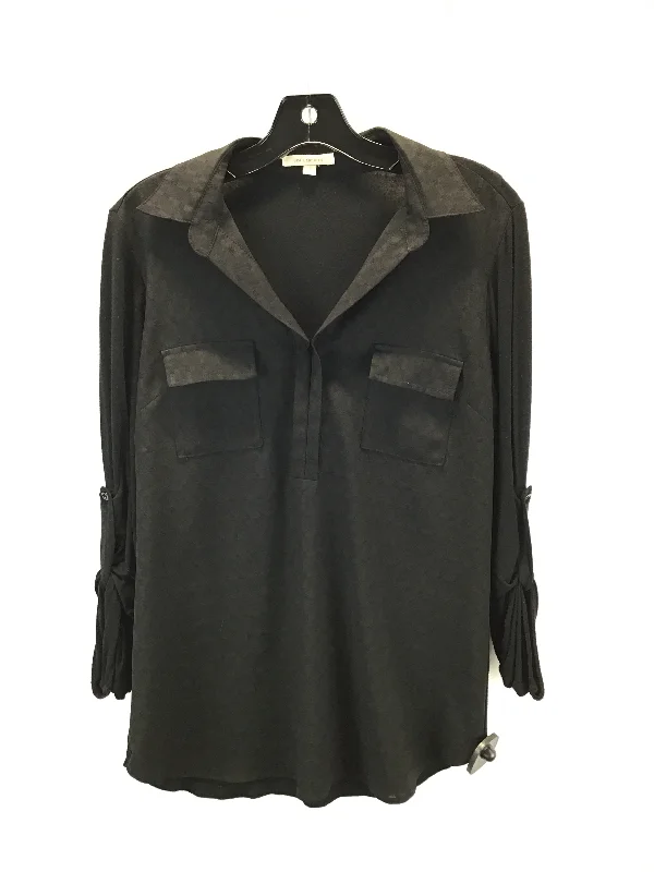 Cozy Footwear Top Long Sleeve By Skies Are Blue In Black, Size: M