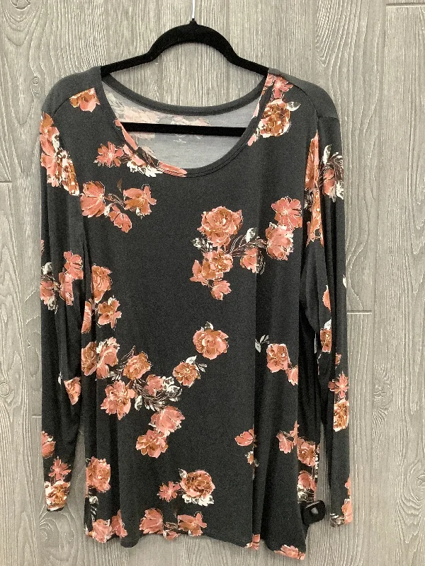 Comfortable Wear Top Long Sleeve By Maurices In Grey, Size: 1x