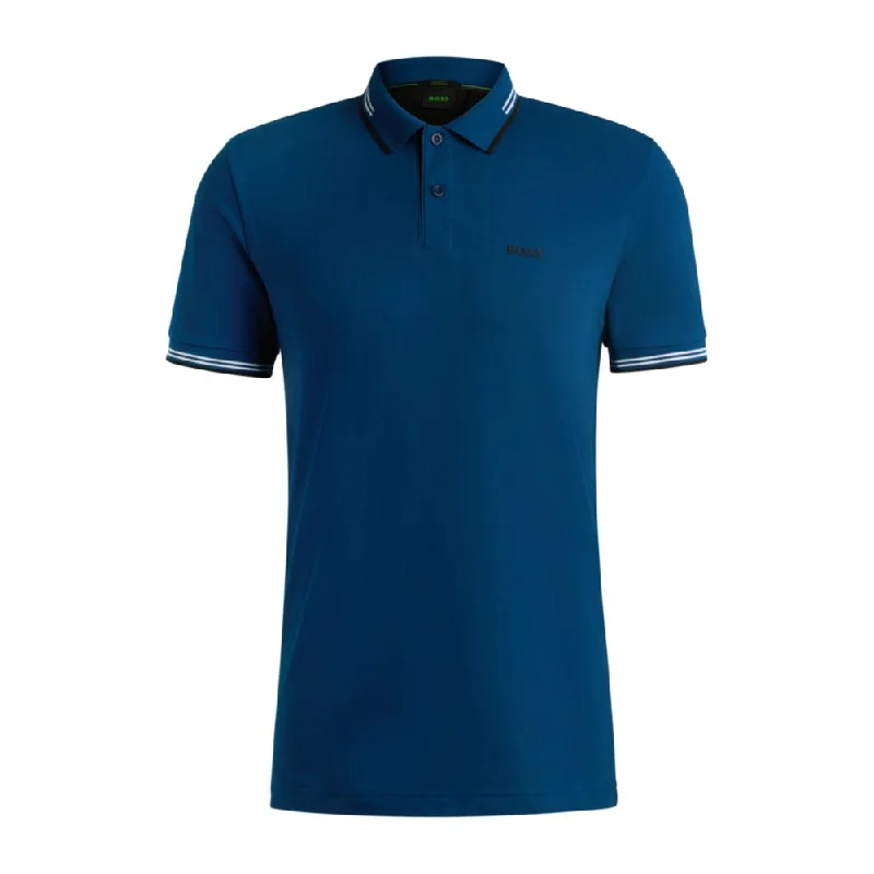 Stretch-cotton slim-fit polo shirt with branding