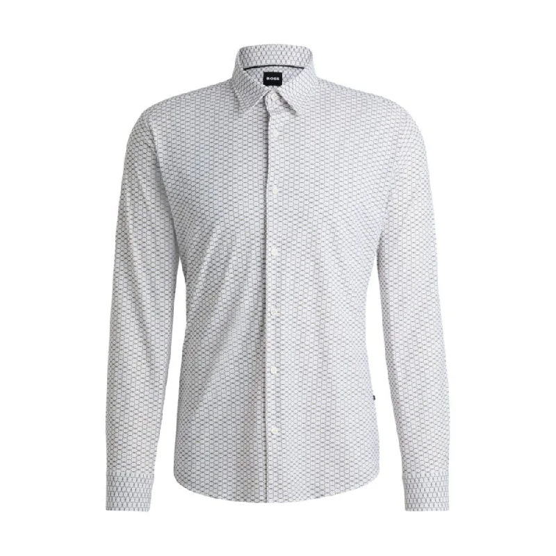 Celebrity Style Slim-fit shirt in printed performance-stretch jersey