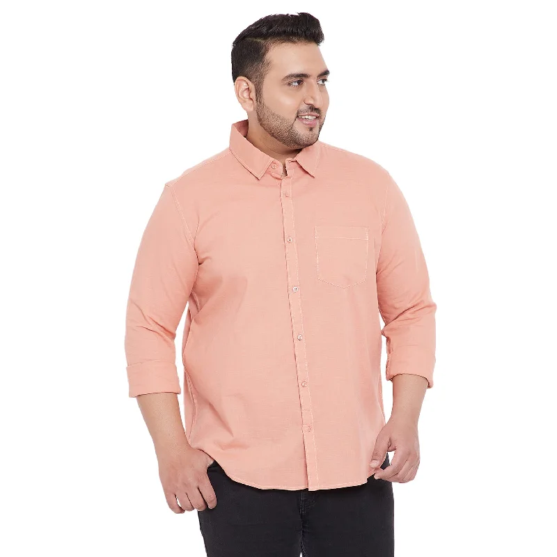 Wearable At Home Or Out Men Flat Collar Solid Full Sleeve Shirt