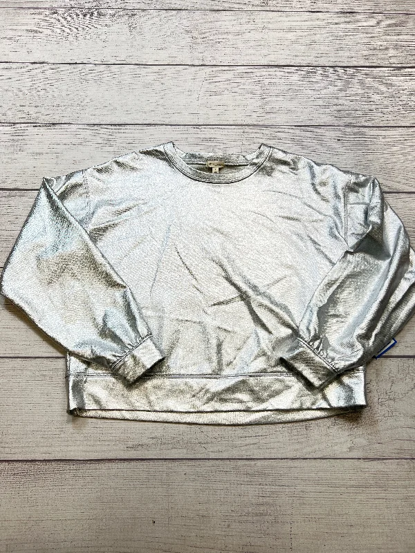 Soft Looks Top Long Sleeve By Pilcro In Silver, Size: S