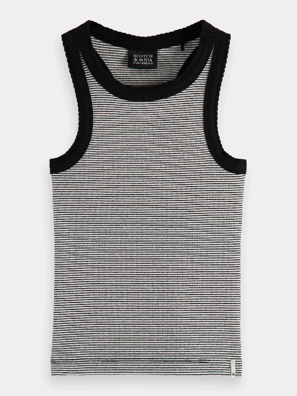 Kids - Fitted rib-knitted racerback tank top