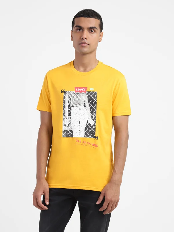 Elegant Outline Men's Graphic Print Regular Fit T-shirt