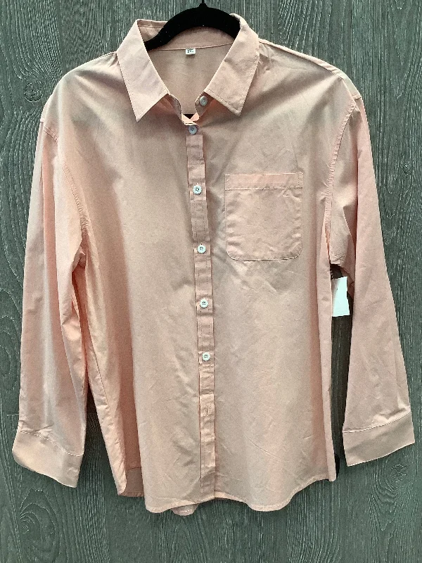 Sporty Elegance Top Long Sleeve By Clothes Mentor In Pink, Size: 2x