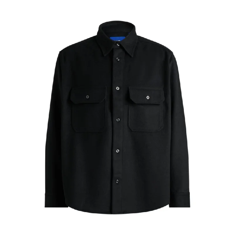 Oversize-fit shirt in brushed flannel