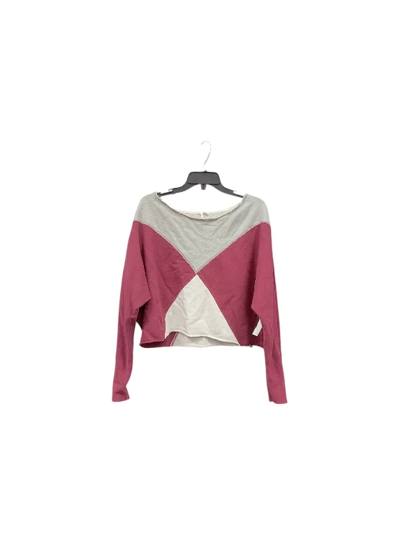 Classic Top Long Sleeve By We The Free In Grey & Pink, Size: S
