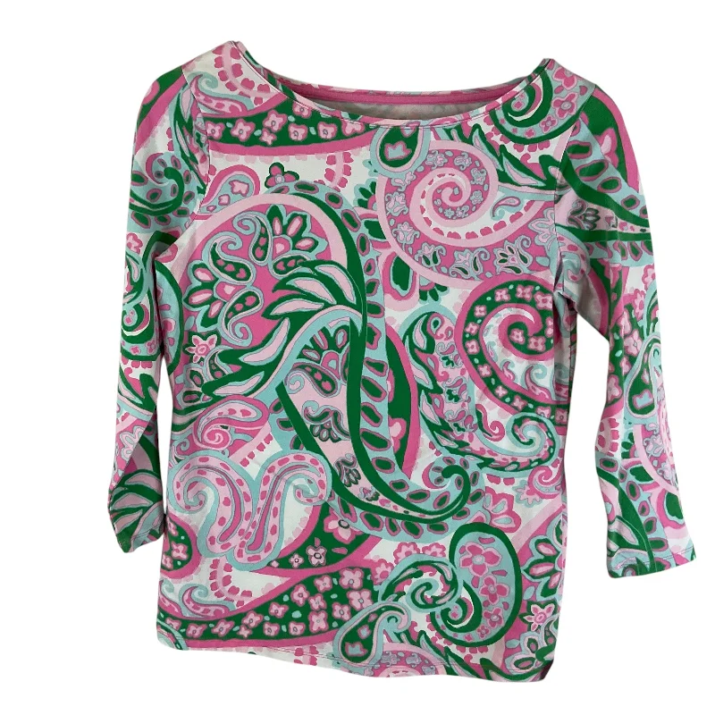 Classic Retro Top Long Sleeve By Talbots In Pink, Size: S