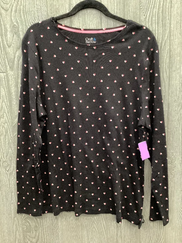 Luxury Classic Top Long Sleeve By Croft And Barrow In Black, Size: 1x