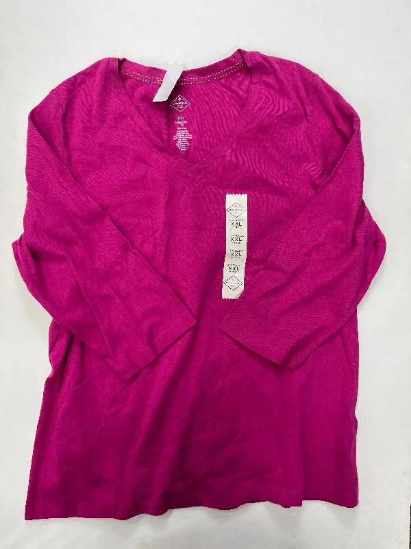Practical Style Pinkblack Top Long Sleeve St Johns Bay NWT, Size 2x