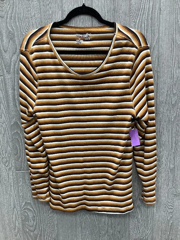 Trendy Items Top Long Sleeve By Terra & Sky In Yellow, Size: 1x